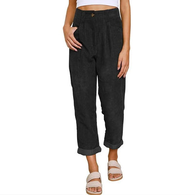 Shaniya™ | High-Waisted Corduroy Pants