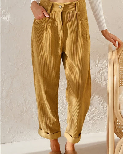 Shaniya™ | High-Waisted Corduroy Pants