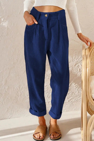 Shaniya™ | High-Waisted Corduroy Pants