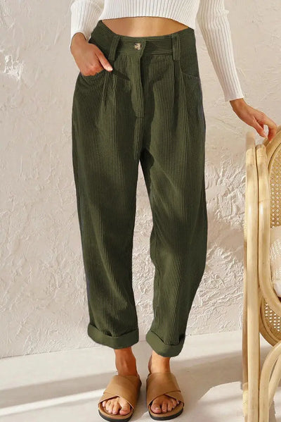 Shaniya™ | High-Waisted Corduroy Pants